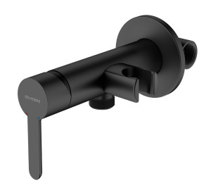 Black Sanitary shower mixer with support